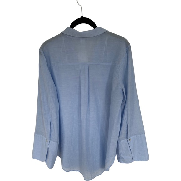 H&M Blouse in woven cotton fabric wide sleeves Collar wrapover V-Neck Size 8 - Picture 9 of 16